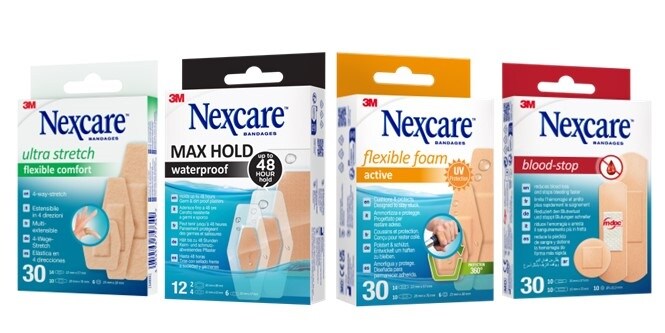 Packshots des pansements Nexcare™
